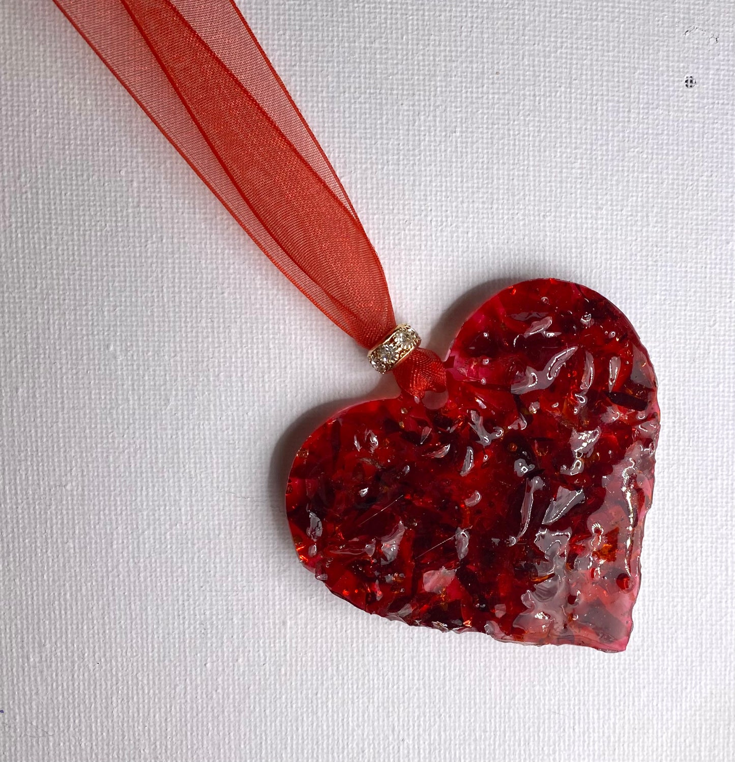 True Love Perfectly Imperfect Heart Ornament - Valentine Red