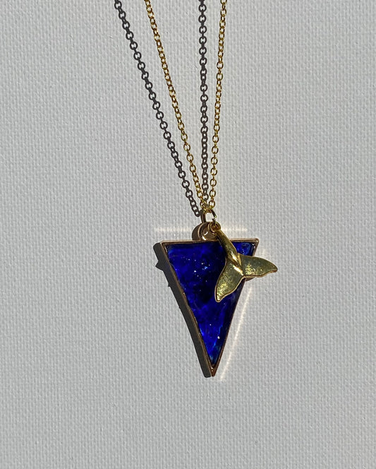 Whale Tail Cobalt Blue Necklace