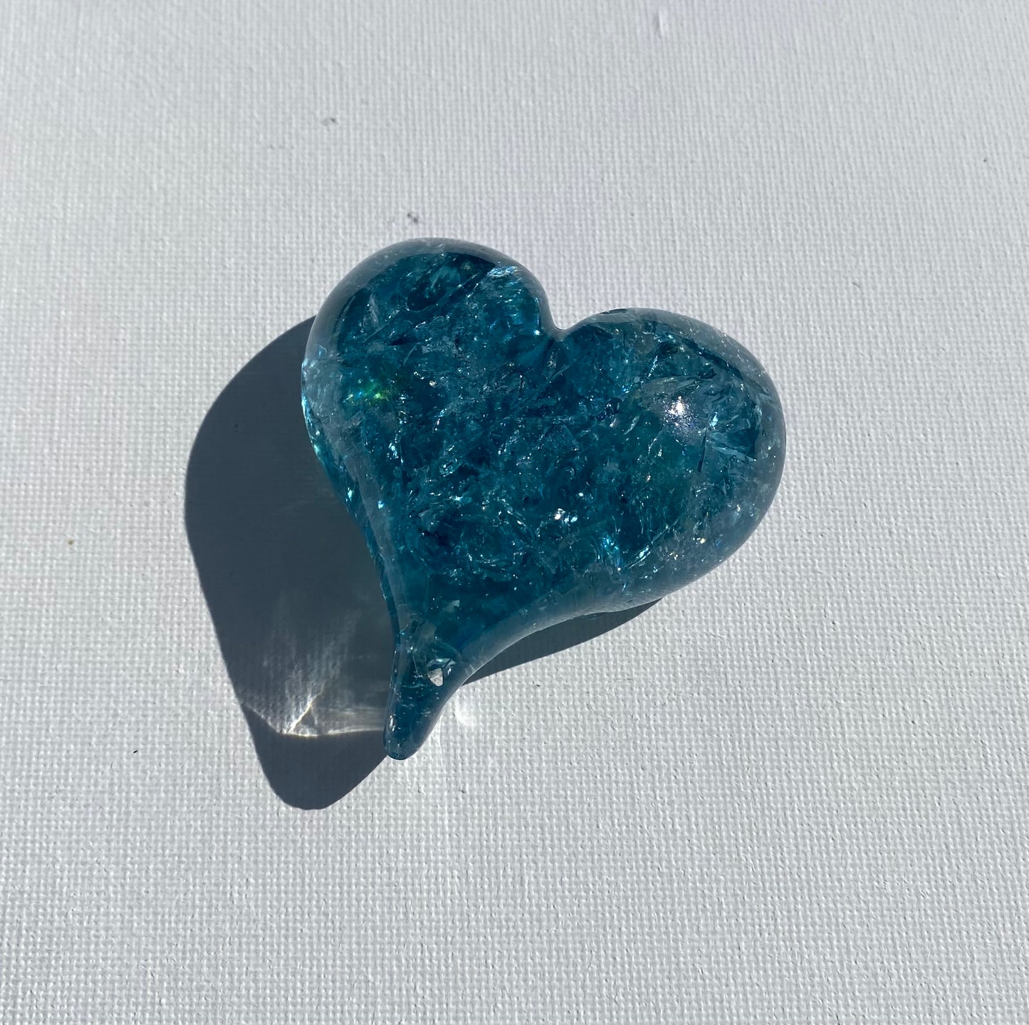 Turquoise Perfectly Imperfect Heart Paperweight - Medium