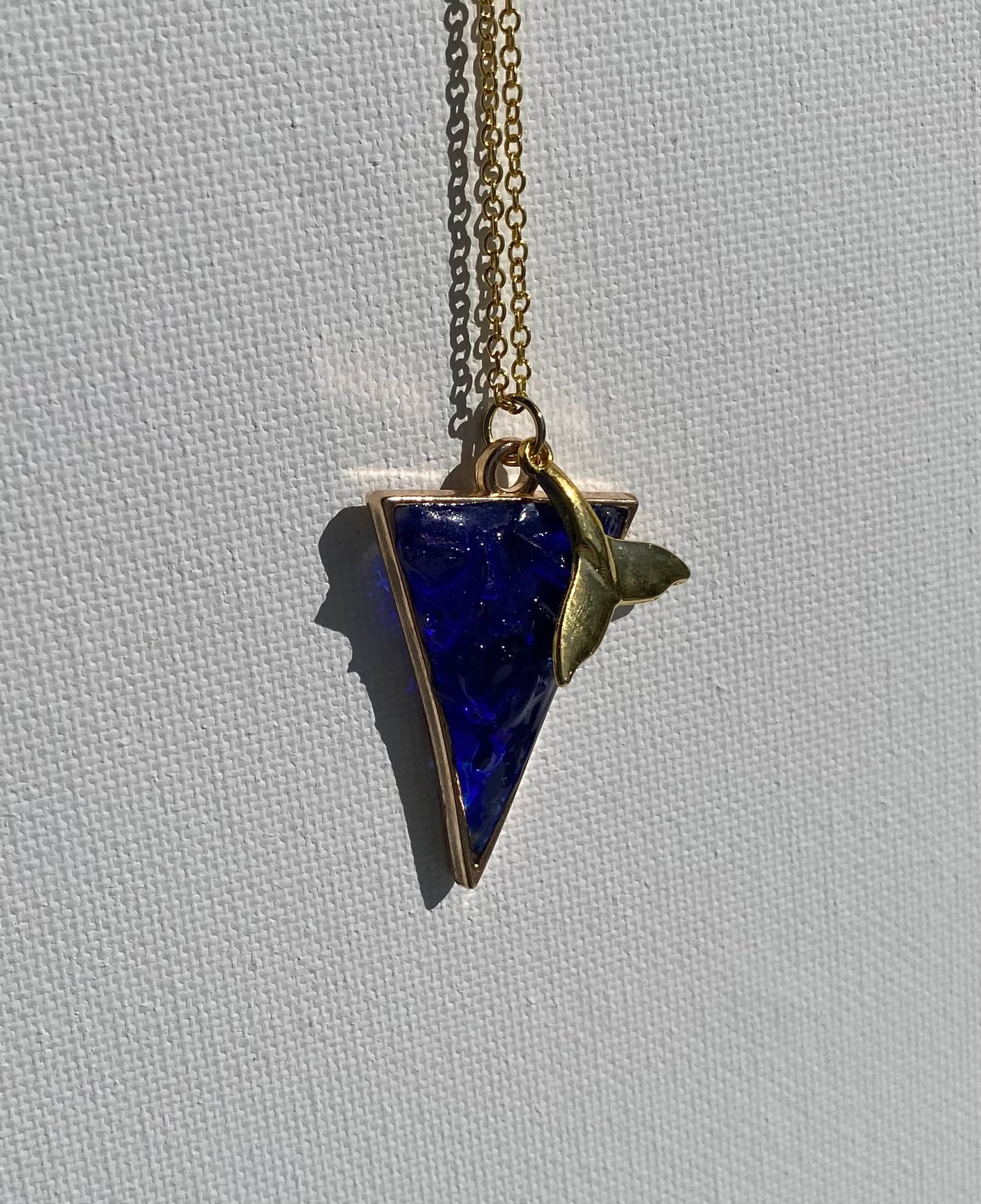 Whale Tail Cobalt Blue Necklace