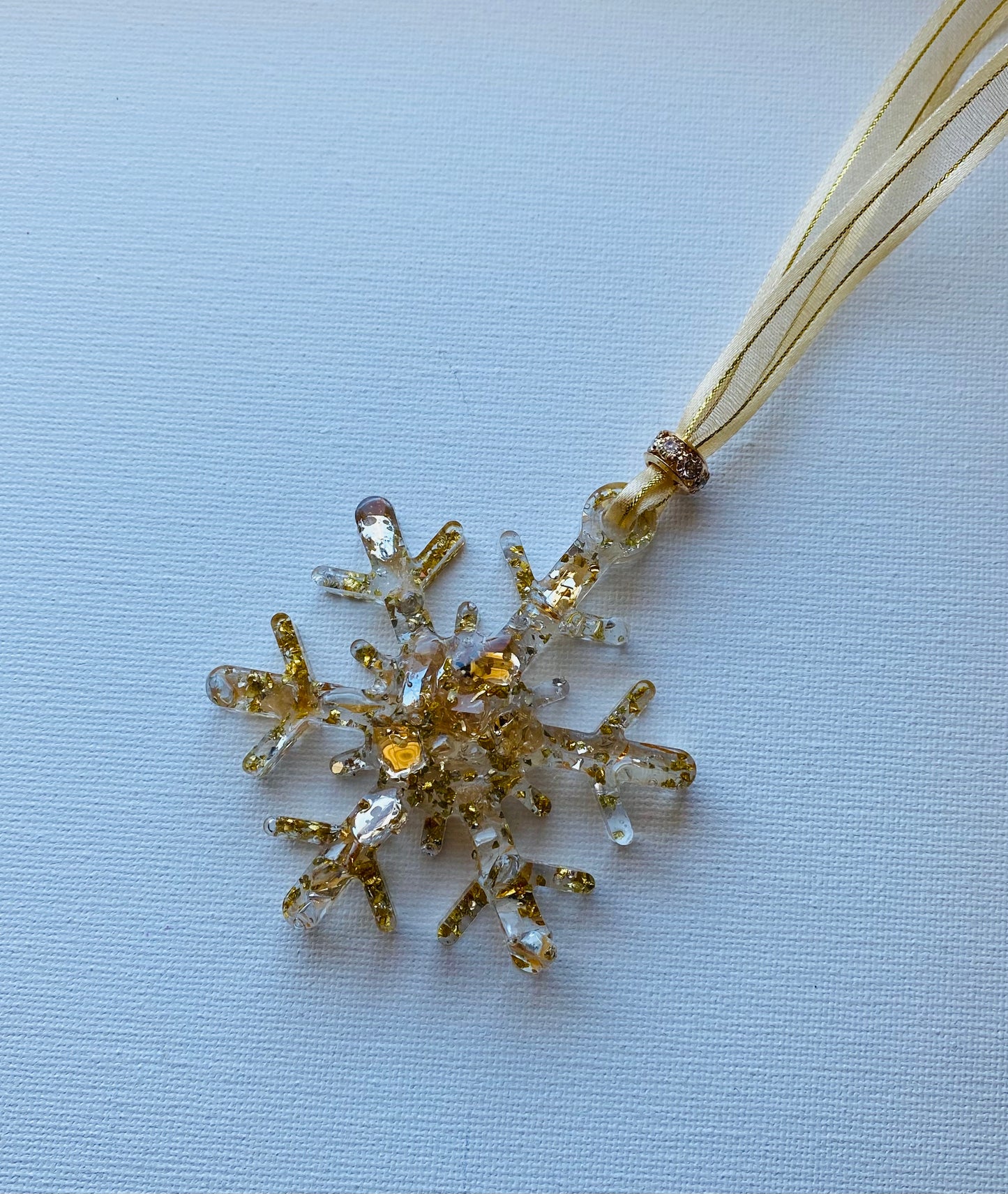 Golden Sparkle Magical Snowflake Christmas Ornament