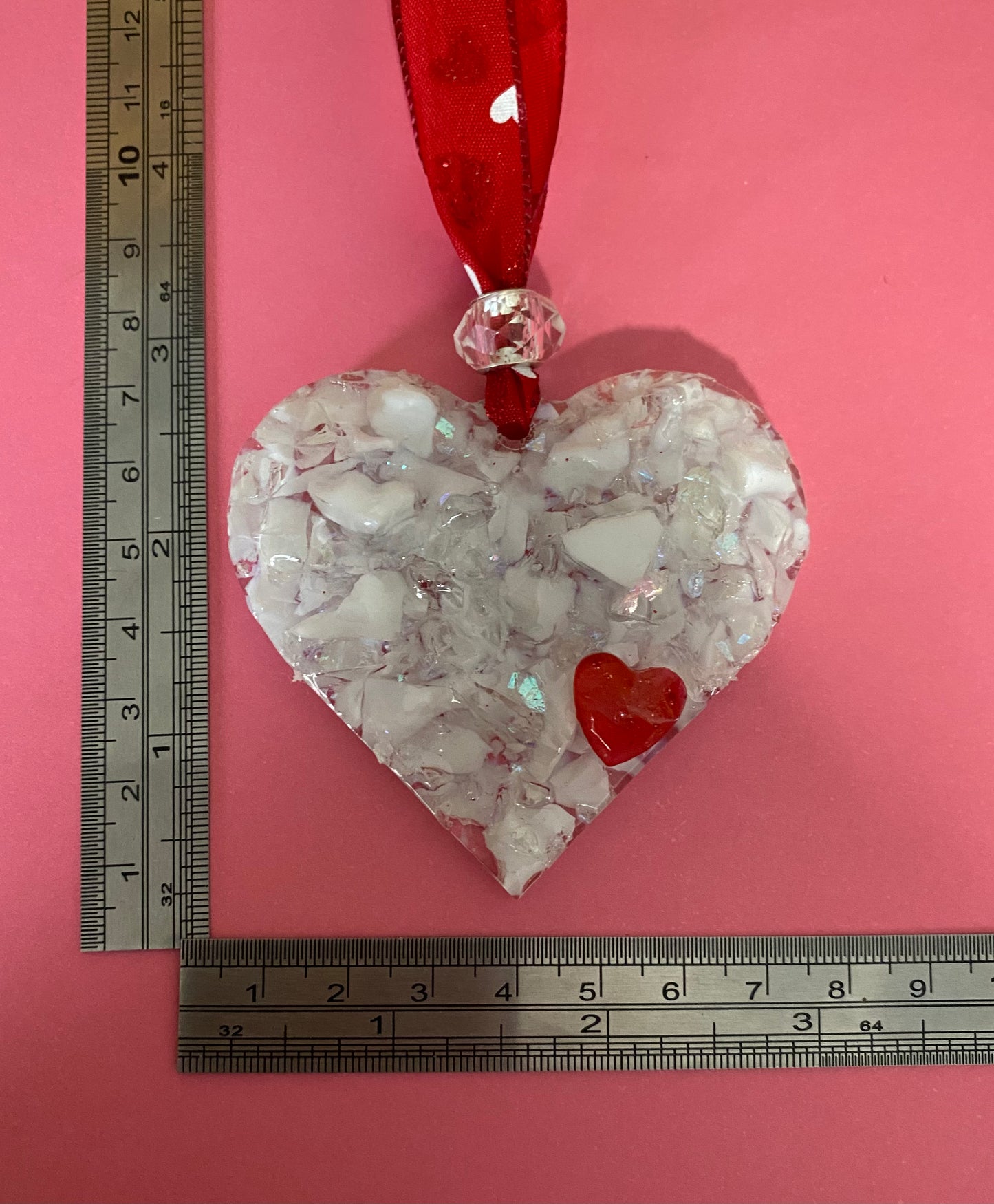 Heart of Hearts Perfectly Imperfect Heart with Heart Ornament - Red and White