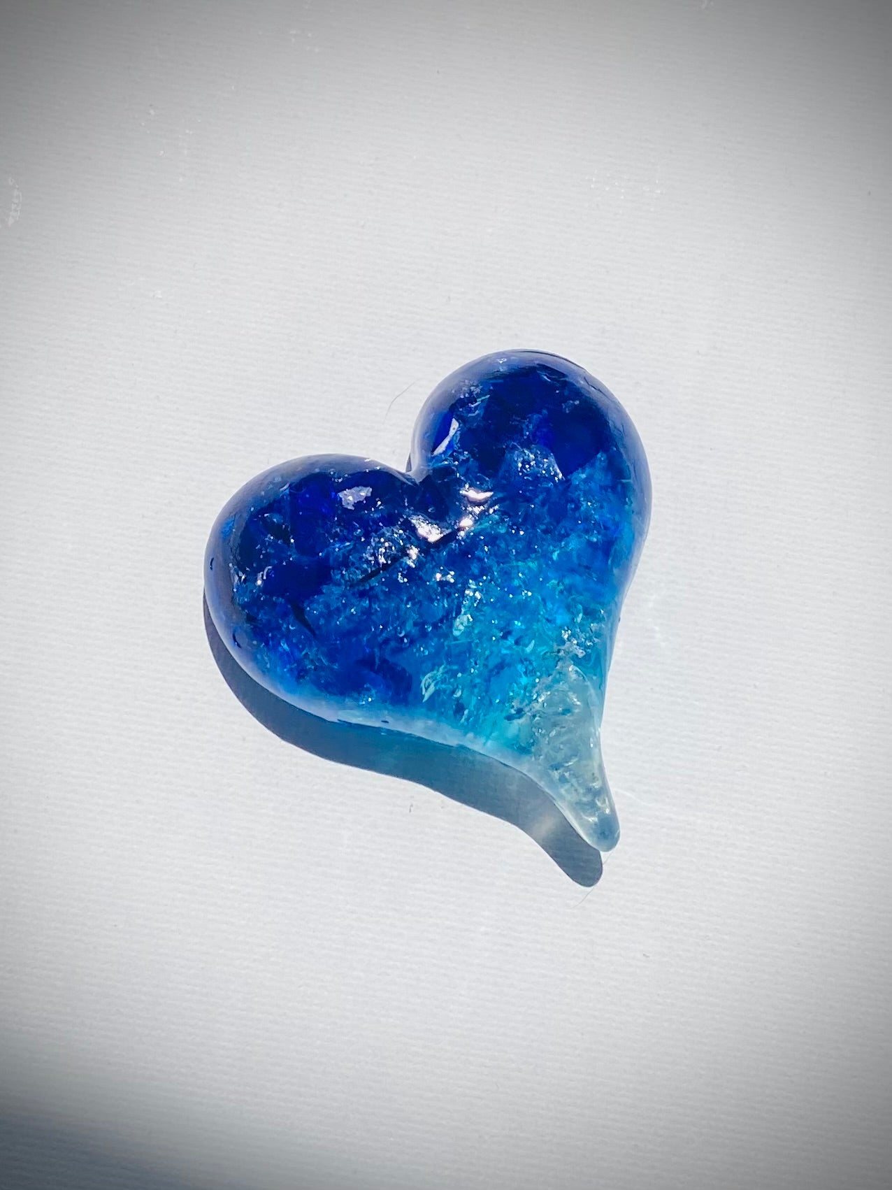 Blue Ombré Perfectly Imperfect Heart Paperweight - Small