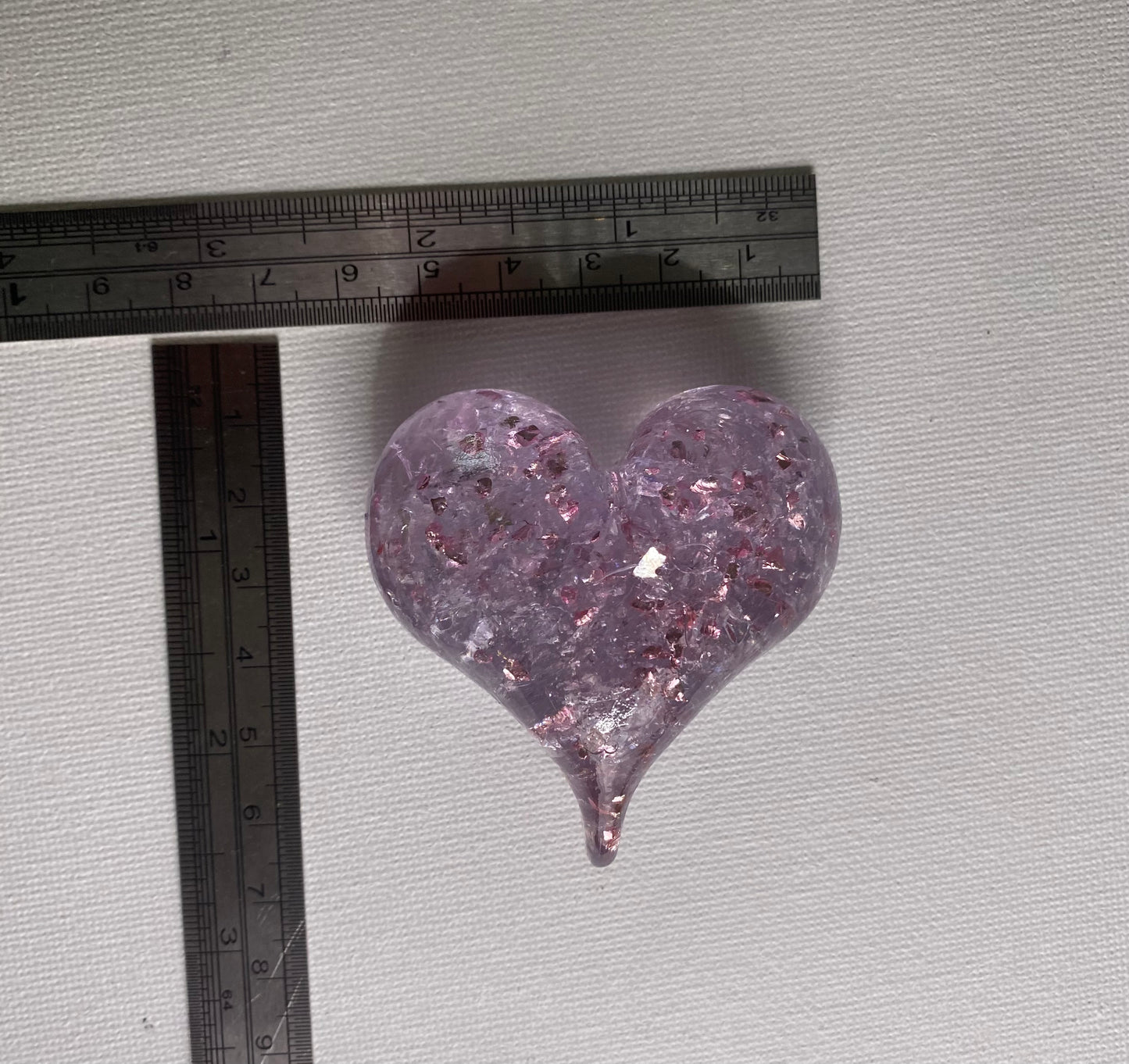 Princess Pink Perfectly Imperfect Heart Paperweight - Small Pink Shimmer