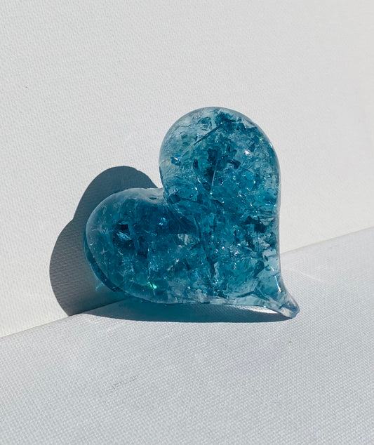 Turquoise Perfectly Imperfect Heart Paperweight - Medium