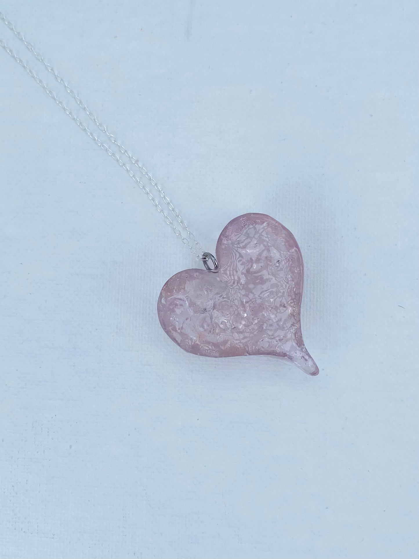 Baby Pink Perfectly Imperfect Heart Necklace - Light Pink