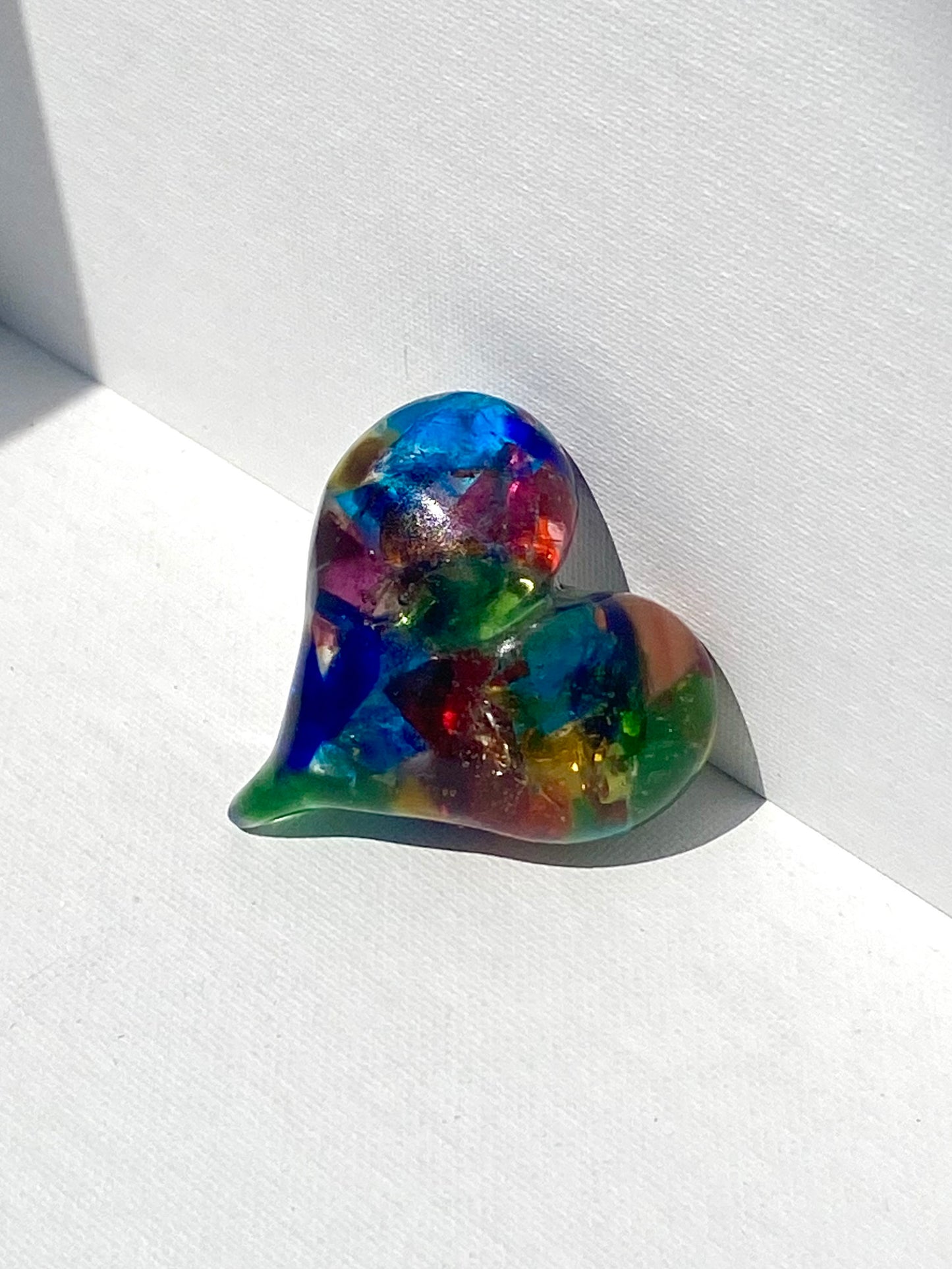 Rainbow of Colors Perfectly Imperfect Heart Paperweight