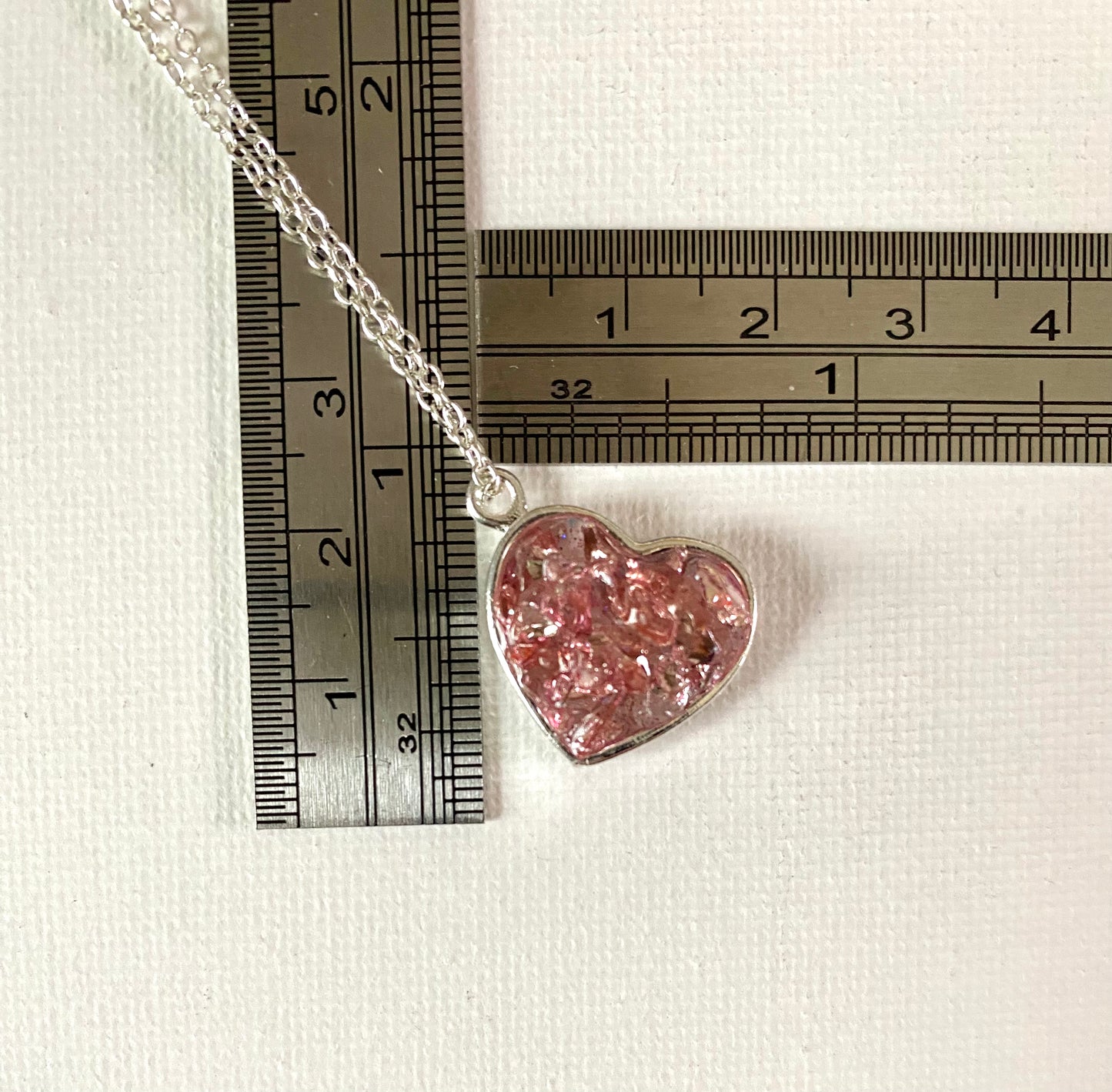 Princess Pink Perfectly Imperfect Heart Sterling Silver Necklace