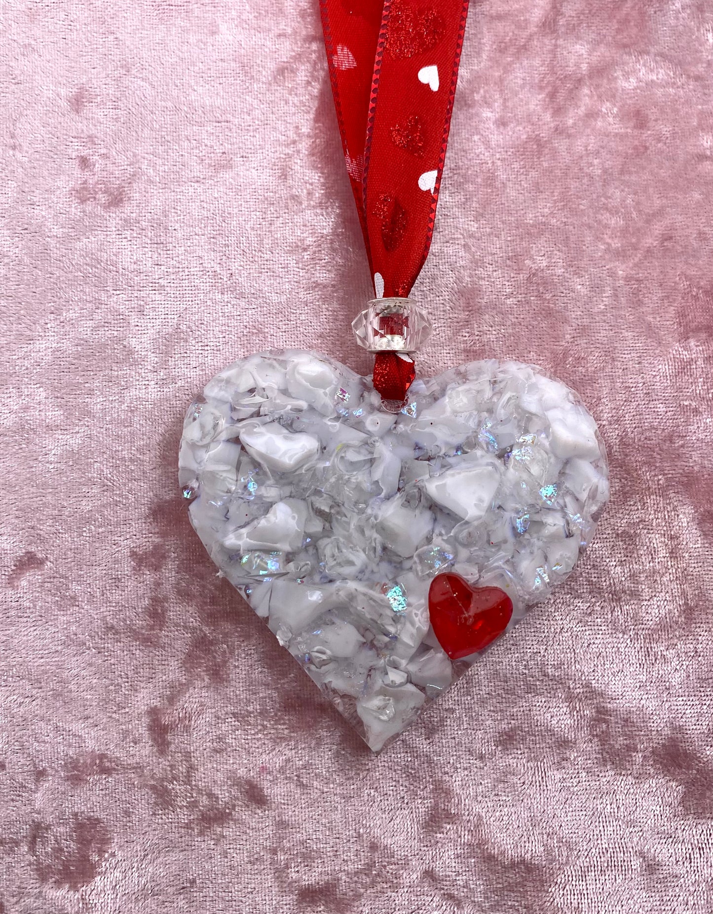 Heart of Hearts Perfectly Imperfect Heart with Heart Ornament - Red and White