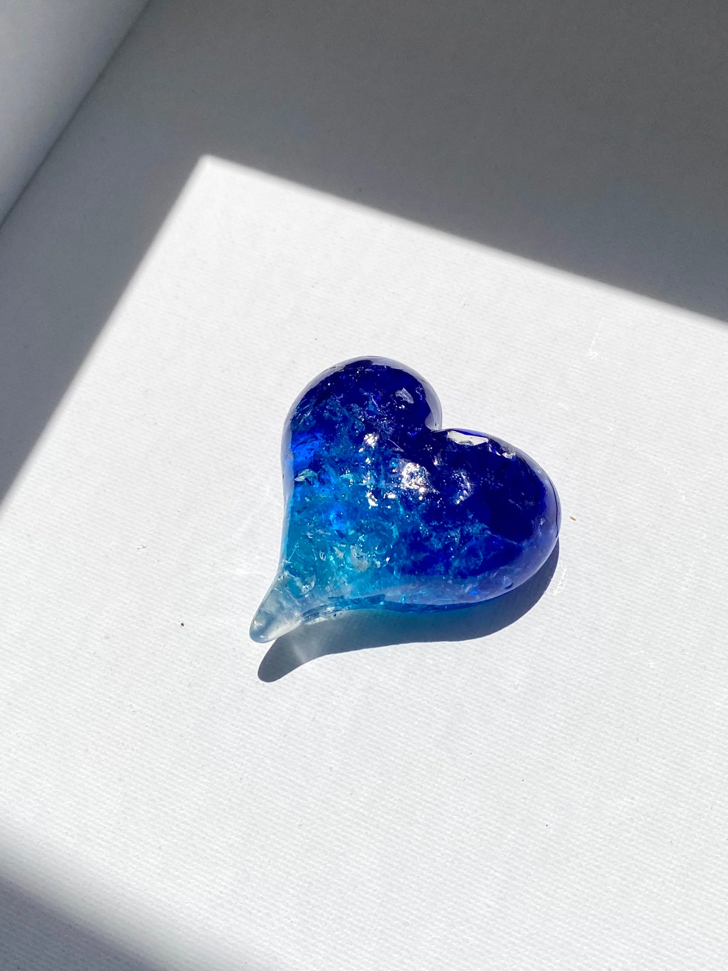 Blue Ombré Perfectly Imperfect Heart Paperweight - Small