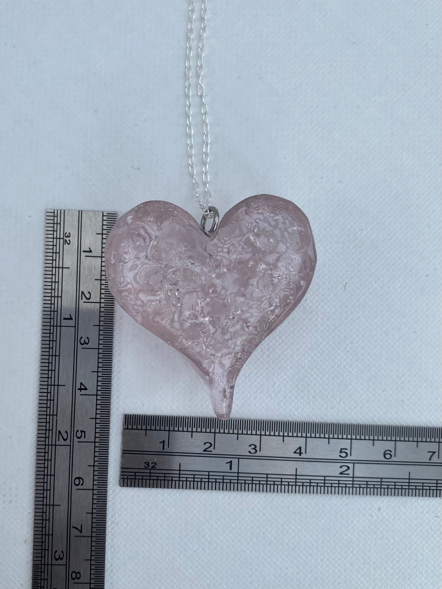 Baby Pink Perfectly Imperfect Heart Necklace - Light Pink