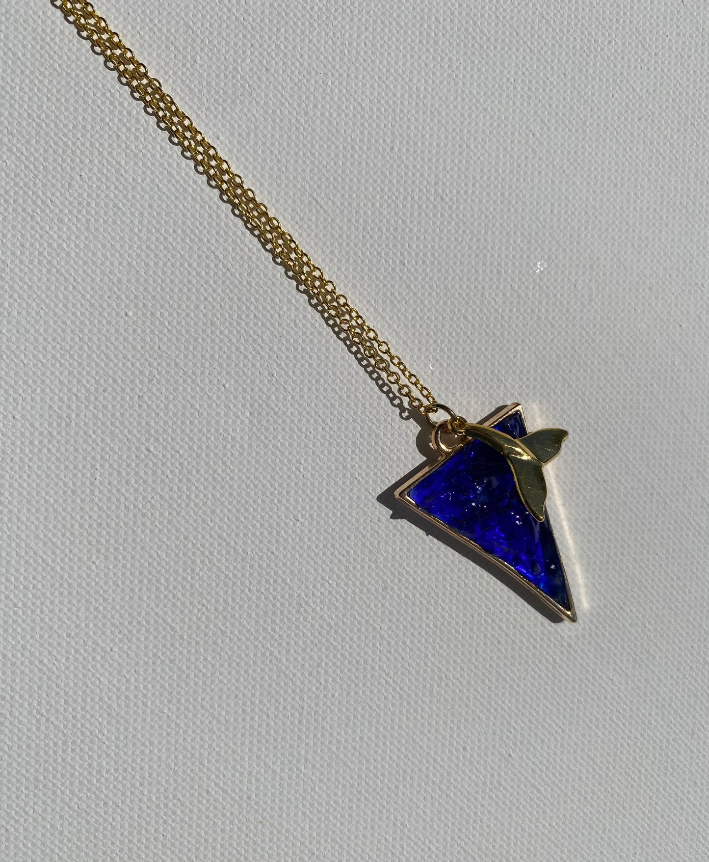 Whale Tail Cobalt Blue Necklace