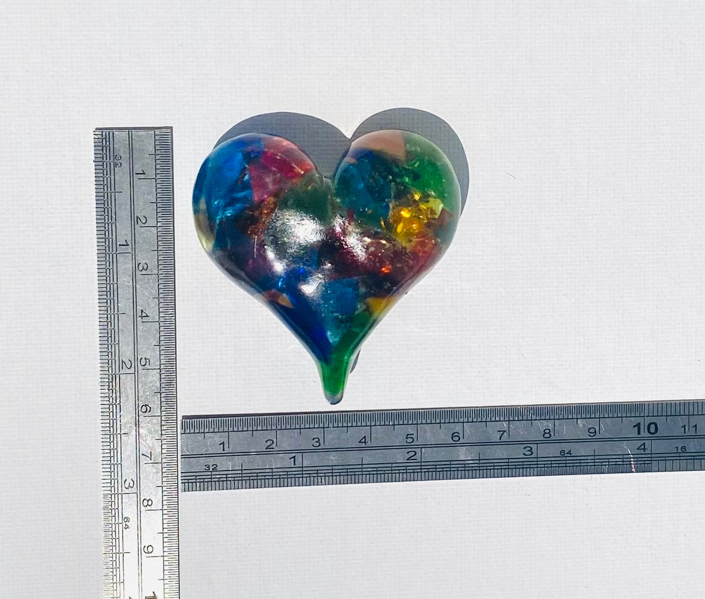 Rainbow of Colors Perfectly Imperfect Heart Paperweight