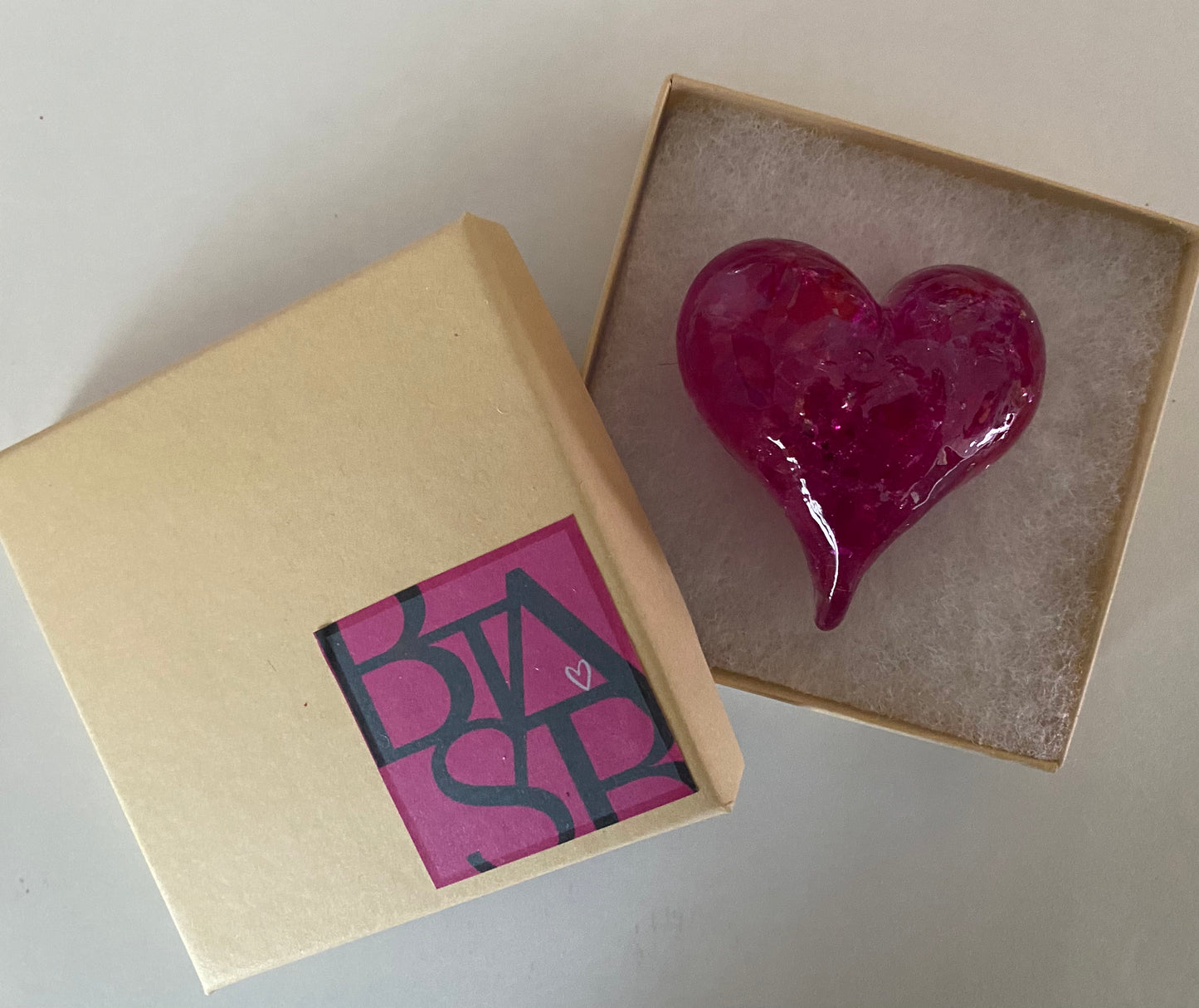 Bright Pink Perfectly Imperfect Heart Paperweight - Small