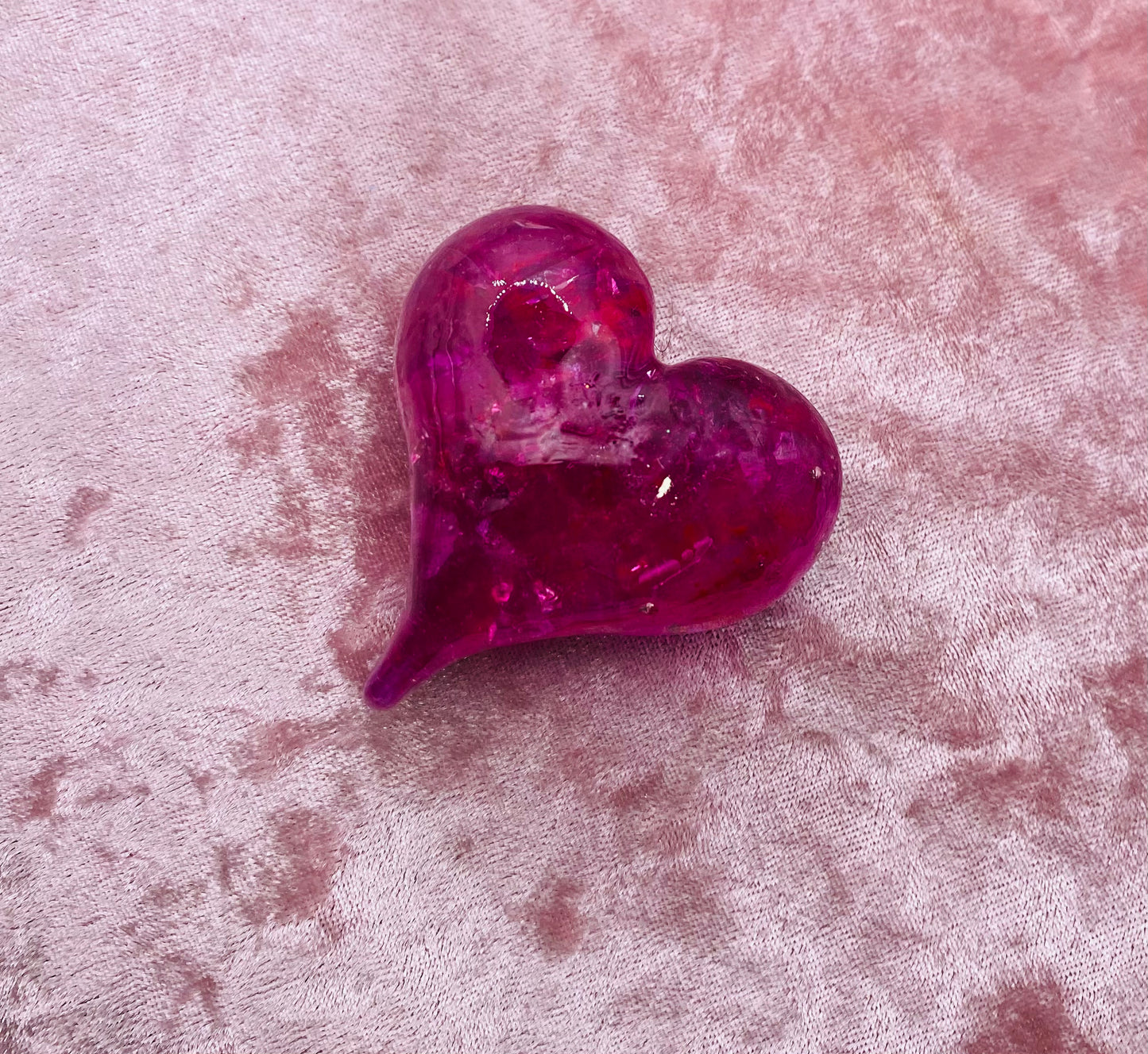 Bright Pink Perfectly Imperfect Heart Paperweight - Small