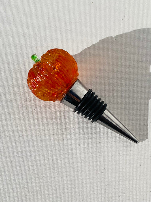 Pumpkin Holiday Bottle Stopper - Halloween - Fall - Thanksgiving Gift