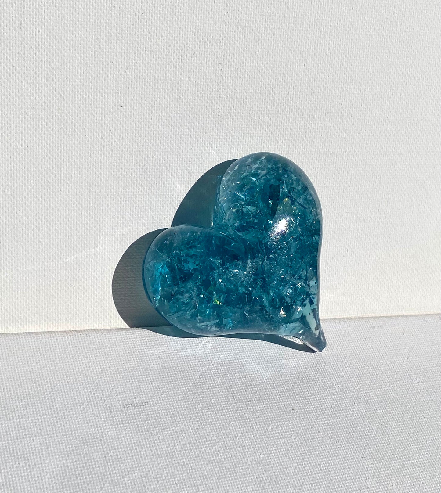 Turquoise Perfectly Imperfect Heart Paperweight - Medium