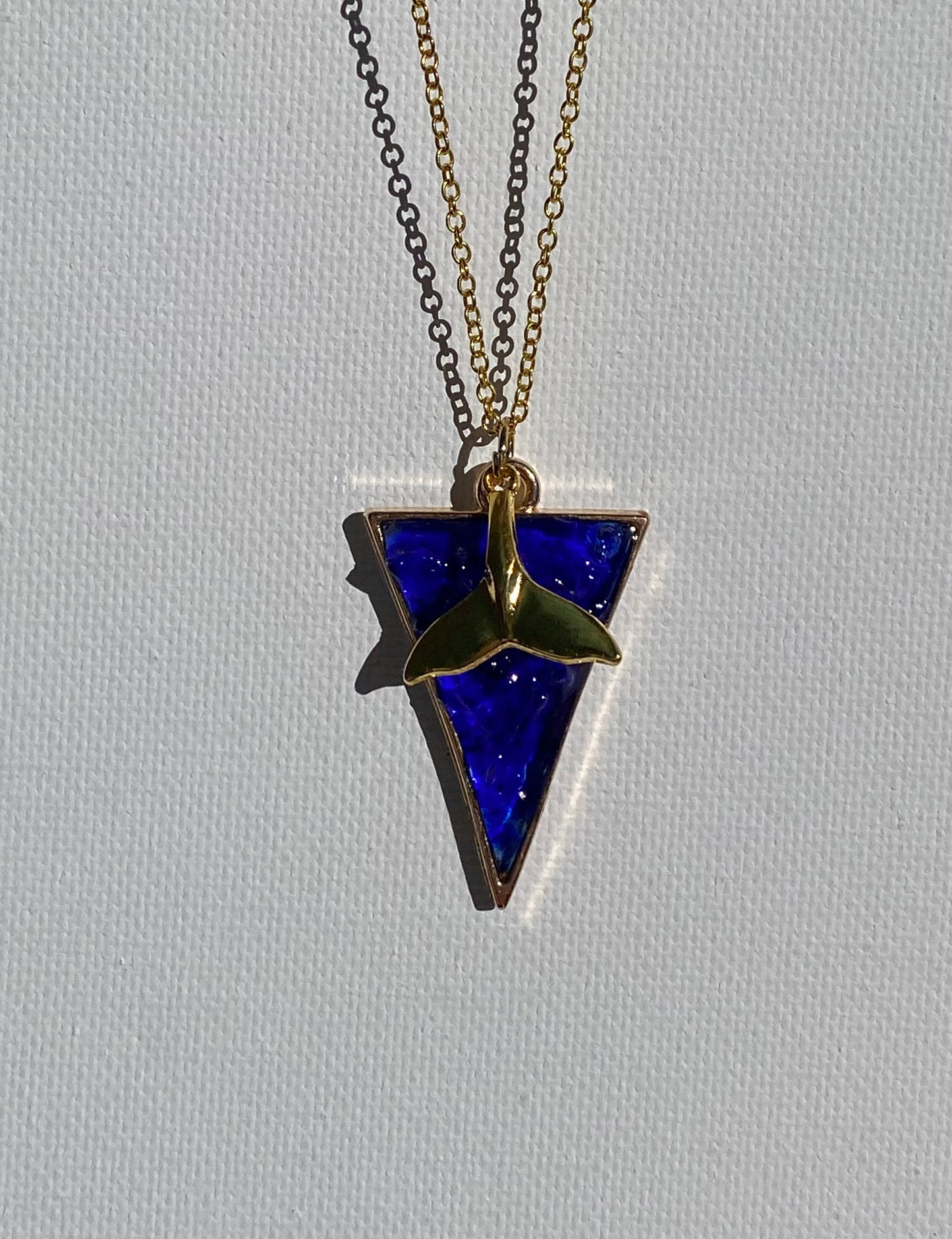 Whale Tail Cobalt Blue Necklace