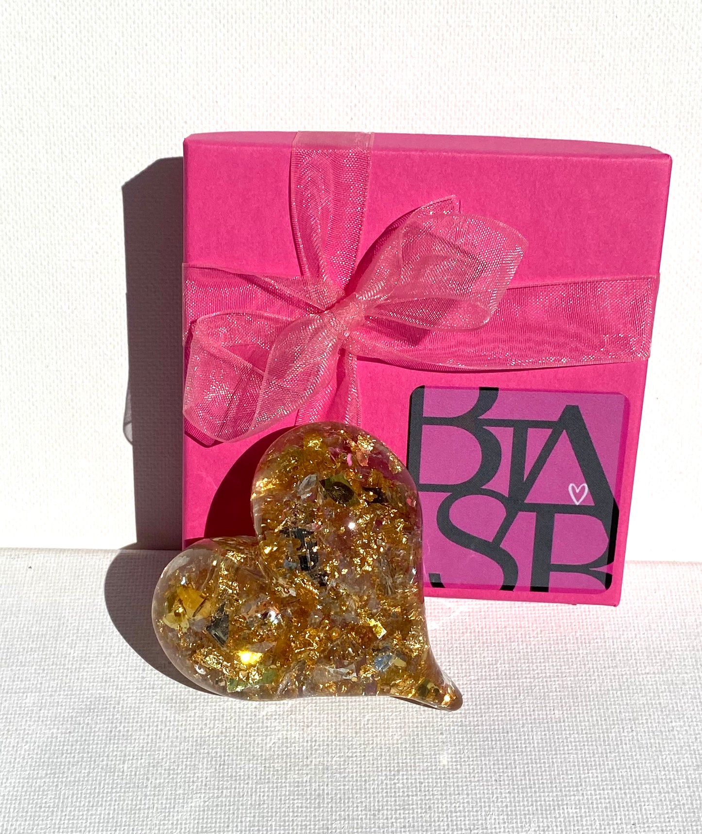 Golden Shine Perfectly Imperfect Heart Paperweight Medium