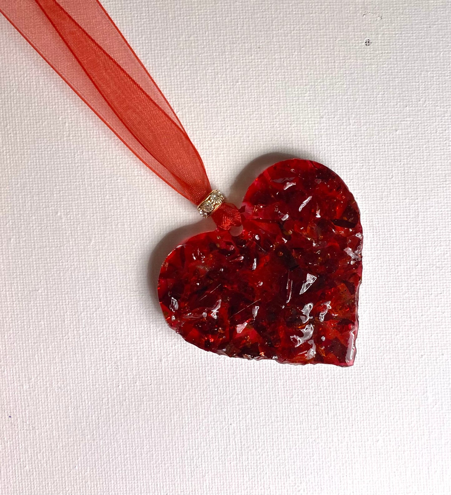 True Love Perfectly Imperfect Heart Ornament - Valentine Red