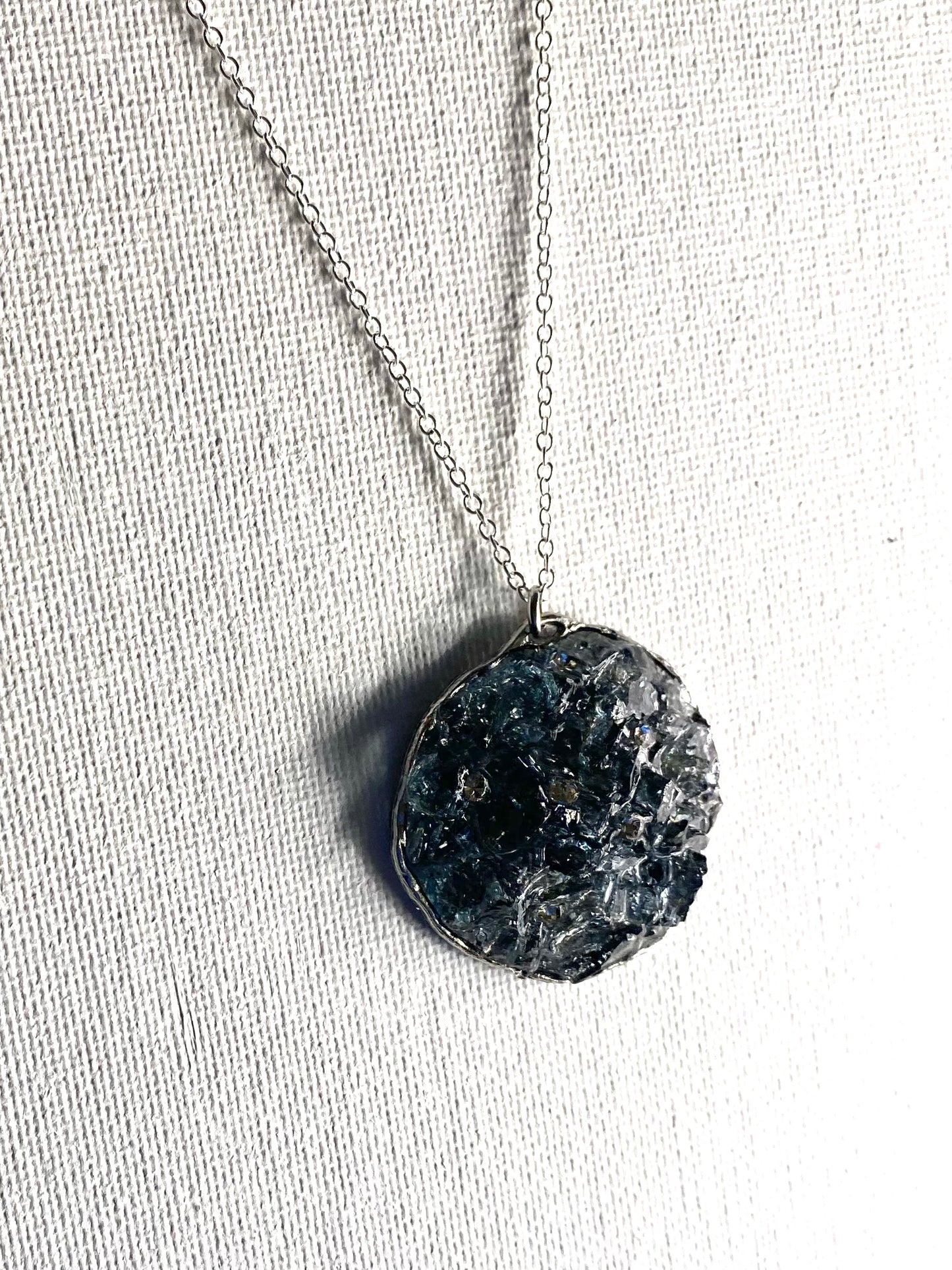 Shades of Gray Statement Necklace - Medium Pendant