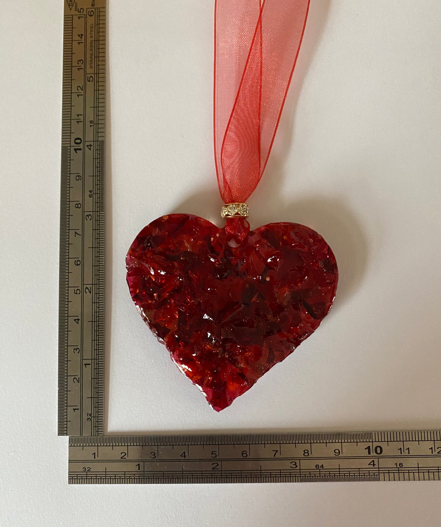 True Love Perfectly Imperfect Heart Ornament - Valentine Red