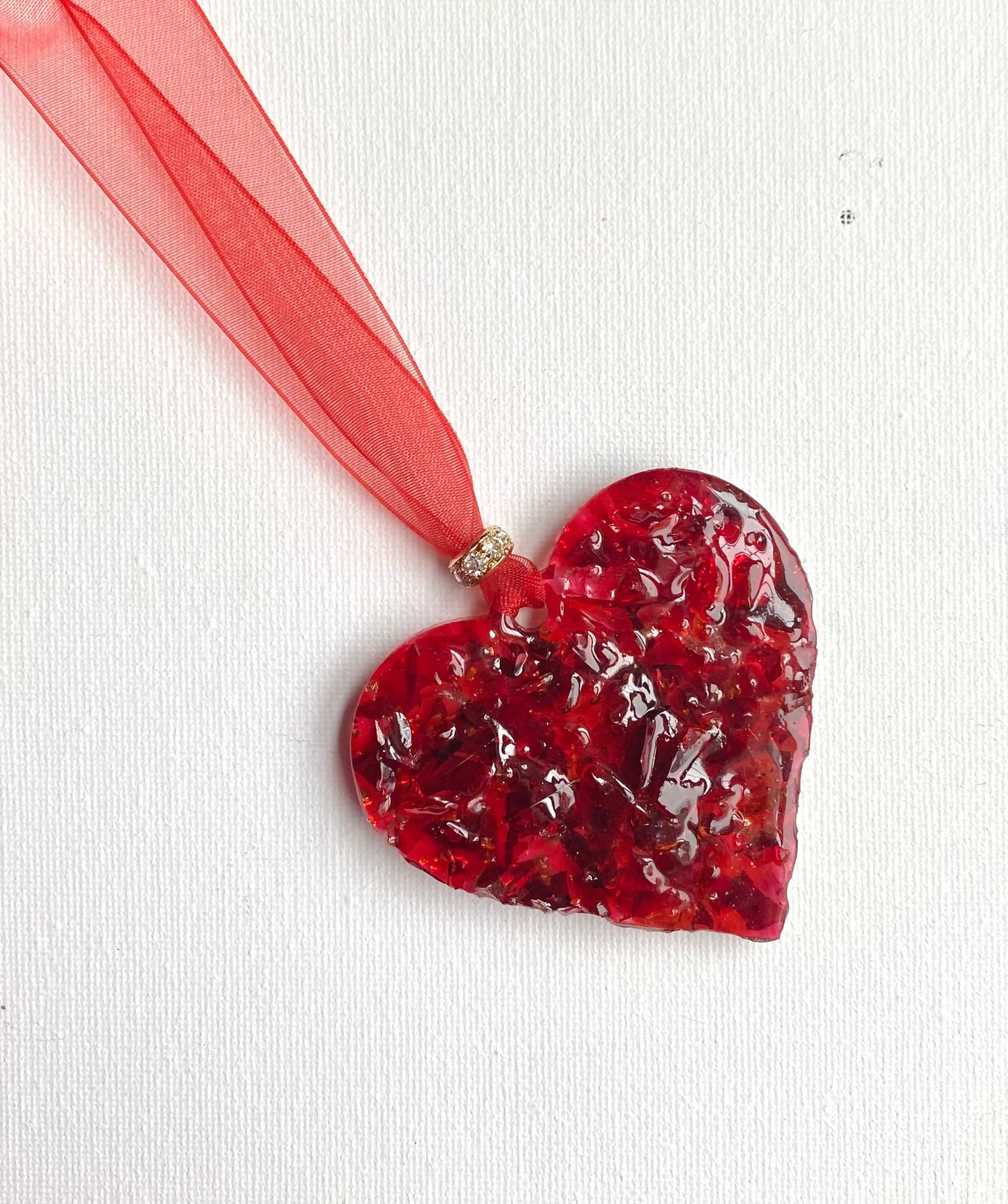 True Love Perfectly Imperfect Heart Ornament - Valentine Red