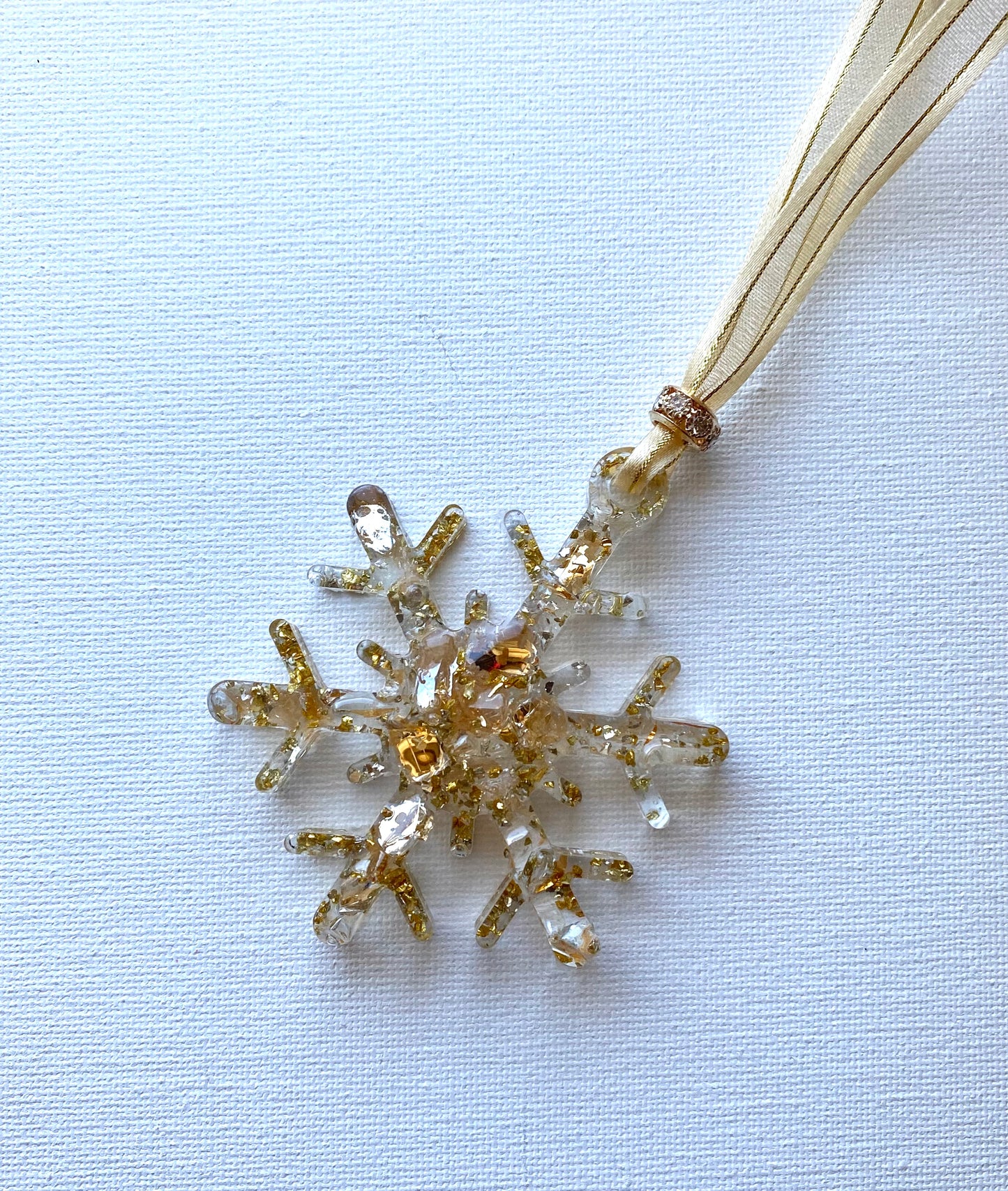 Golden Sparkle Magical Snowflake Christmas Ornament