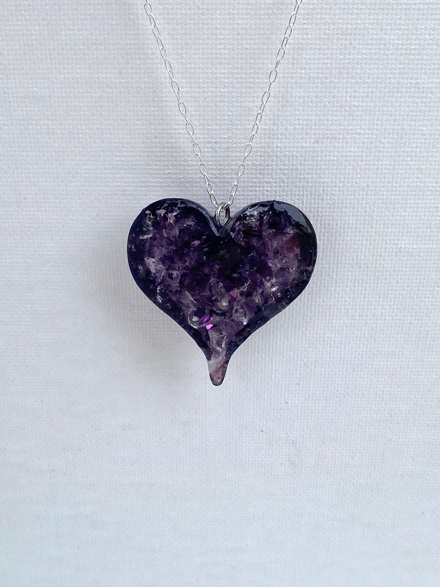 Lovely Purple Perfectly Imperfect Heart Necklace - Deep Violet