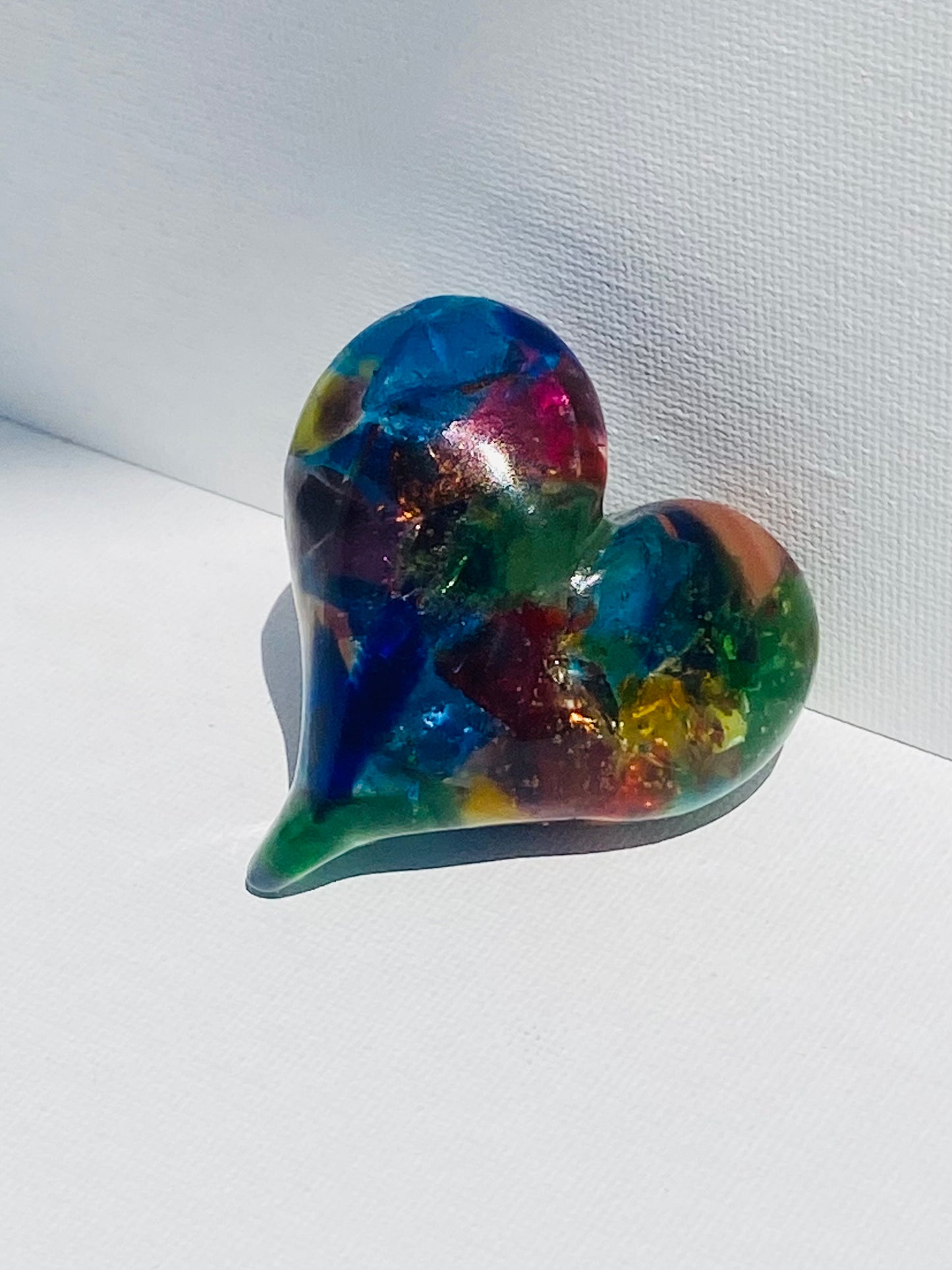 Rainbow of Colors Perfectly Imperfect Heart Paperweight