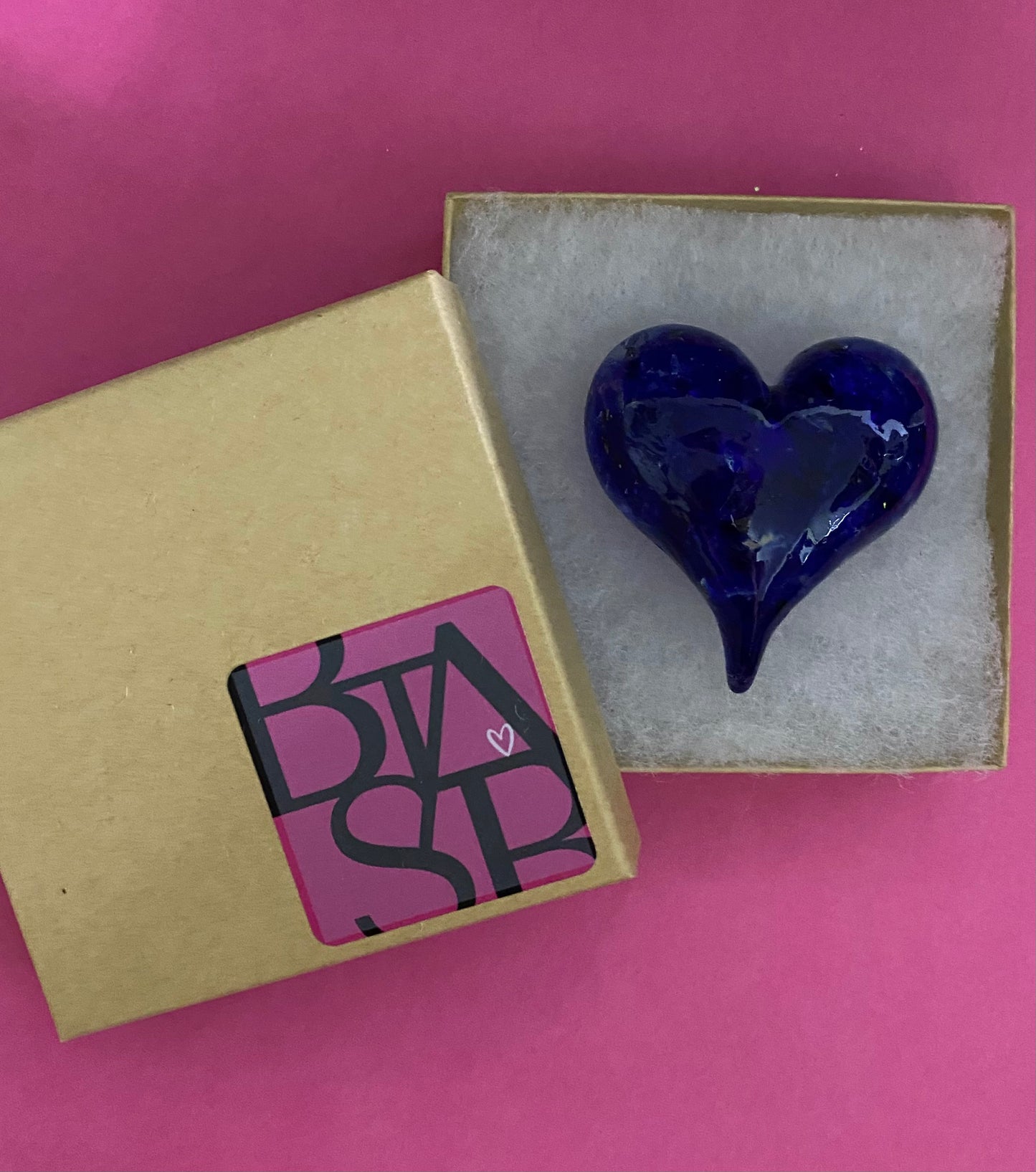 Vibrant Blue Perfectly Imperfect Heart Paperweight - Small