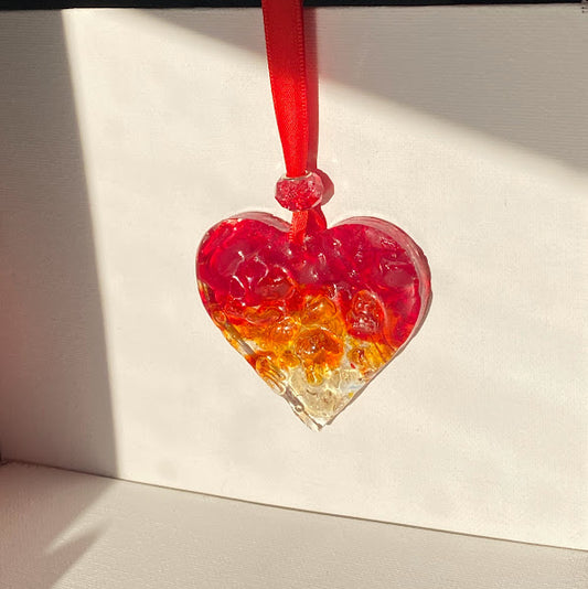 Red Ombré Perfectly Imperfect Heart Ornament