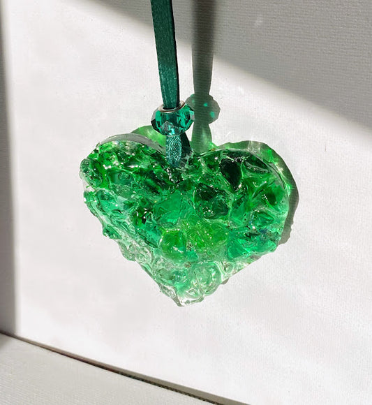 Green Ombré Perfectly Imperfect Heart Ornament