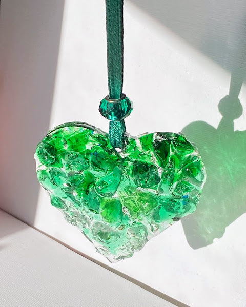 Green Ombré Perfectly Imperfect Heart Ornament