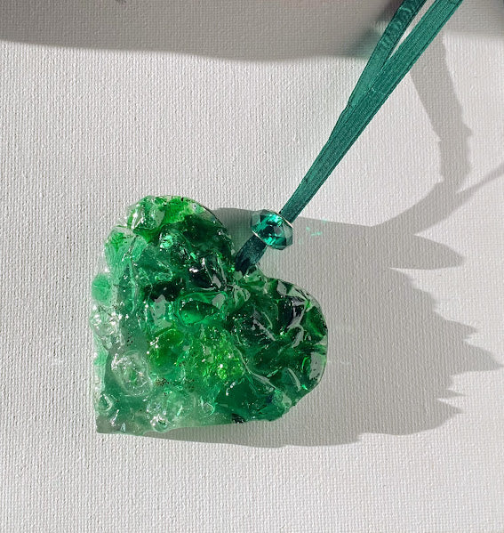 Green Ombré Perfectly Imperfect Heart Ornament