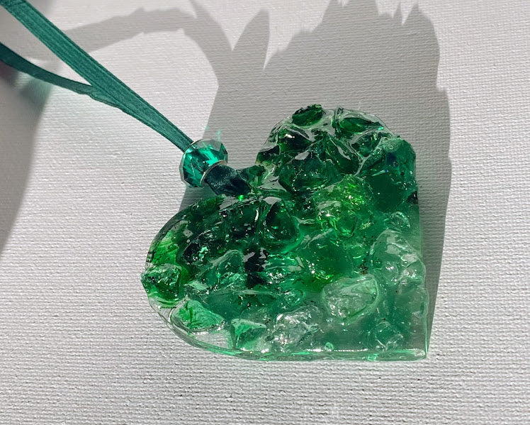 Green Ombré Perfectly Imperfect Heart Ornament