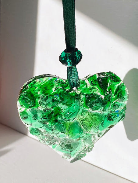 Green Ombré Perfectly Imperfect Heart Ornament