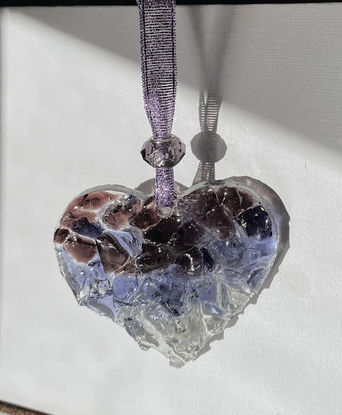 Violet Ombré Perfectly Imperfect Heart Ornament