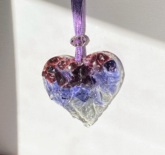 Violet Ombré Perfectly Imperfect Heart Ornament