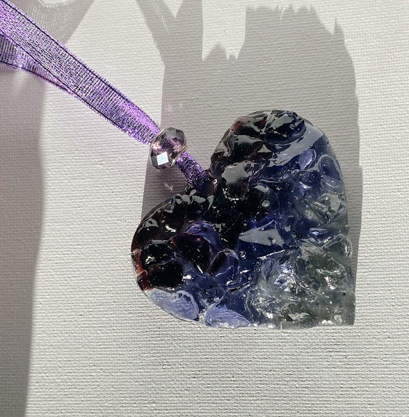 Violet Ombré Perfectly Imperfect Heart Ornament