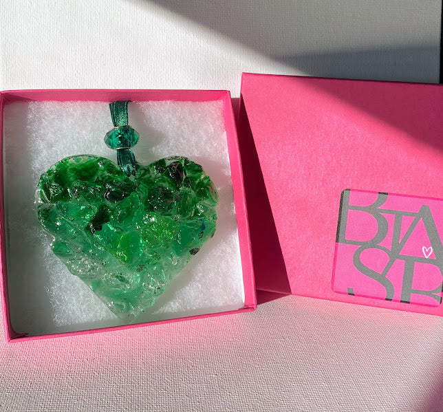 Green Ombré Perfectly Imperfect Heart Ornament