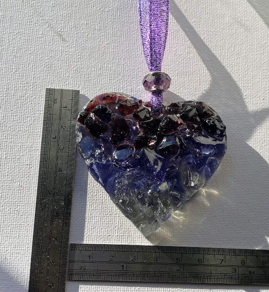 Violet Ombré Perfectly Imperfect Heart Ornament