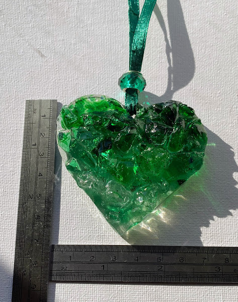 Green Ombré Perfectly Imperfect Heart Ornament