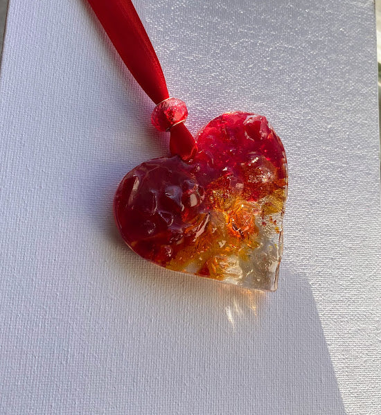 Red Ombré Perfectly Imperfect Heart Ornament