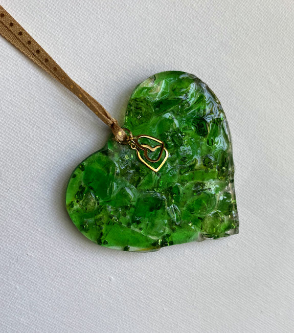 Emerald Green Perfectly Imperfect Heart Ornament