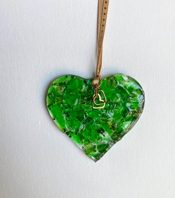 Emerald Green Perfectly Imperfect Heart Ornament