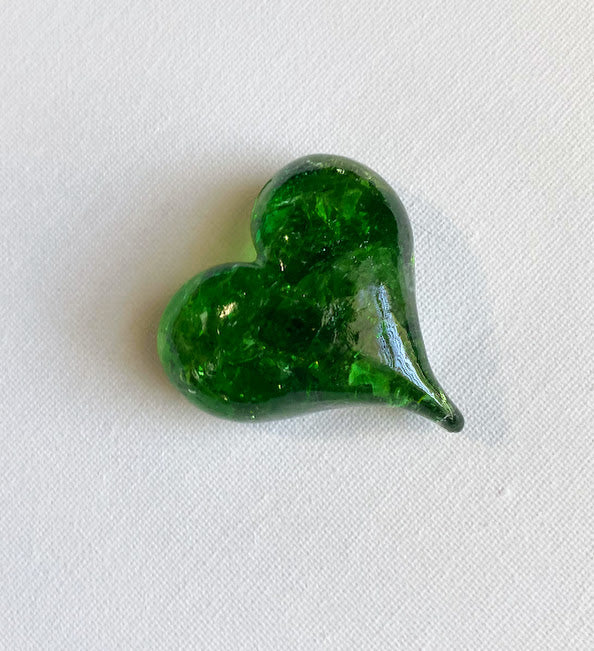 Emerald Green Perfectly Imperfect Heart Paperweight - Small