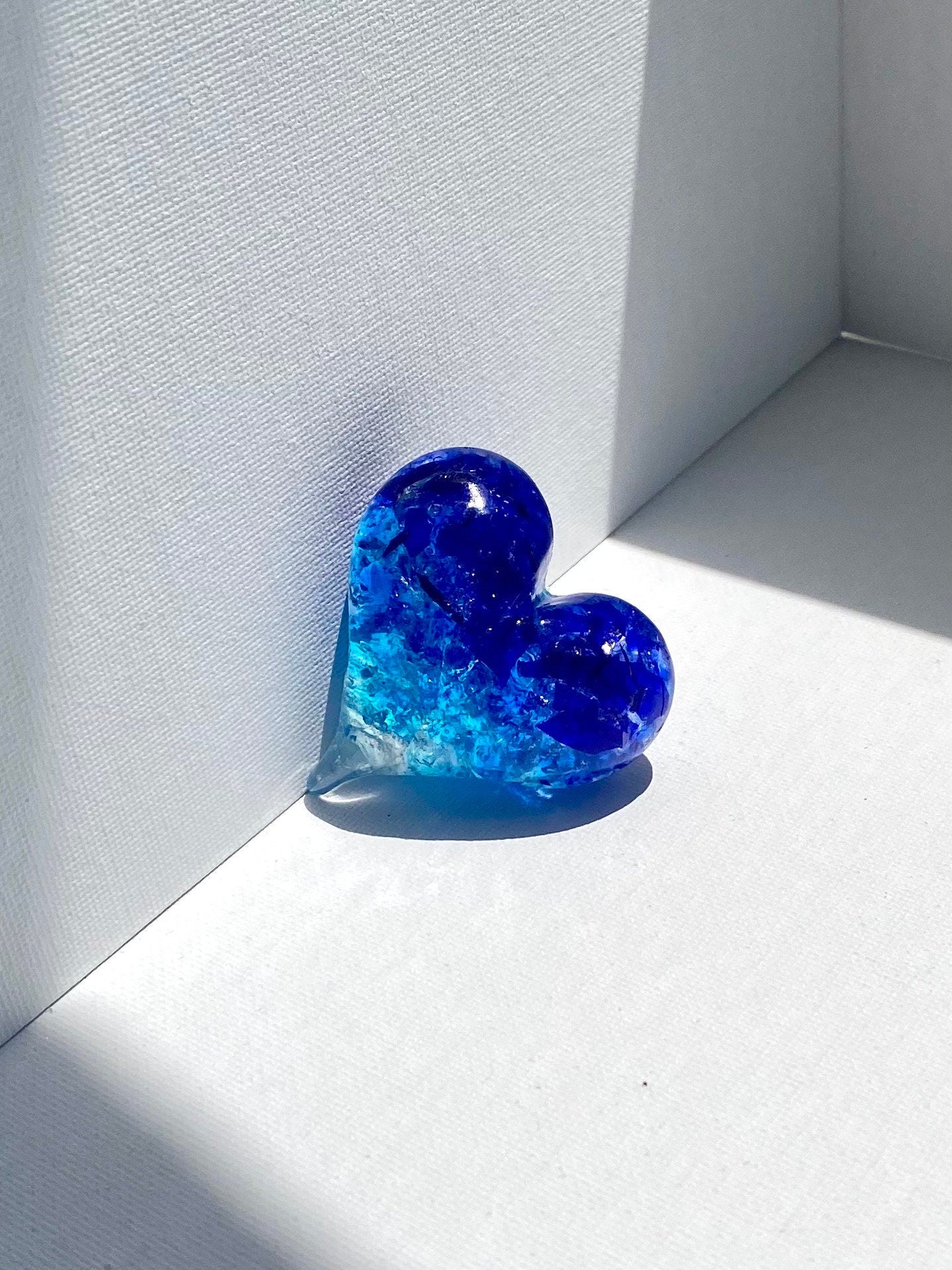 Blue Ombré Perfectly Imperfect Heart Paperweight - Small