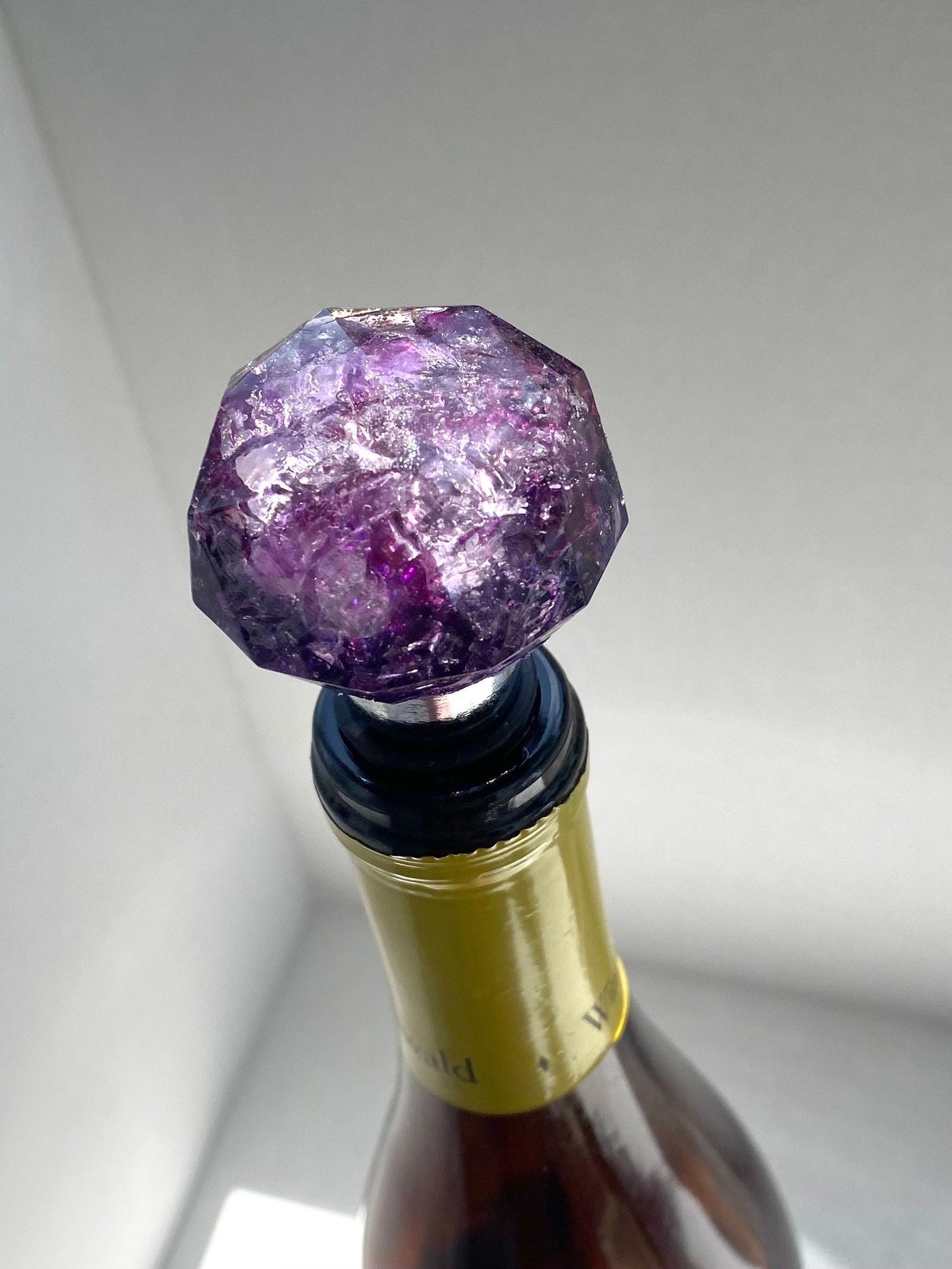 Violet Ombré Crushed Recycled Glass Bottle Stopper - Small