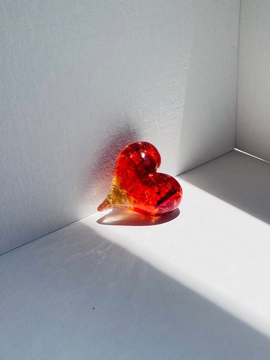 Red Ombré Perfectly Imperfect Heart Paperweight - Small